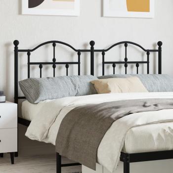 vidaXL 150 cm Black Metal Headboard