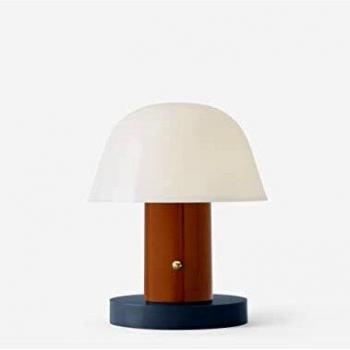 Lámpara de mesa recargable LED Setago JH27, óxido/azul-gris, portátil