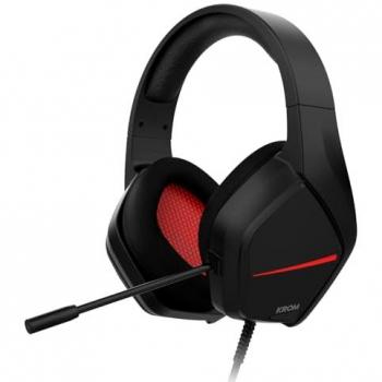 KROM KOPA MOVE BLACK - Auriculares Gaming 50mm sonido estéreo, Control volumen y micrófono integrado, Diadema ajustable y ligera, conexión jack 3,5mm, Negro