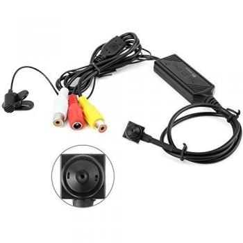 TEKMAGIC Mini Cámaras de Seguridad CCTV 420TVL con 1/4  Sensor CCD Sony de Color 3.7mm de Alfiler Lente