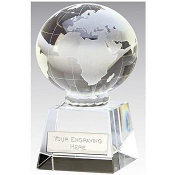 Bola de globo de cristal óptico 14 cm trofeo grabado hasta 30 letras ok037 C