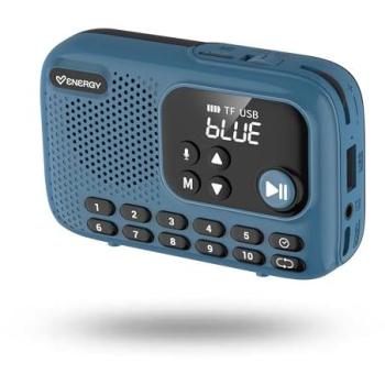 Radio Portátil Energy Sistem TunerGo FM-Bluetooth, Batería Recargable 10h Autonomía, USB, MicroSD, Jack 3.5mm, Altavoz 5W - Azul