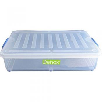Denox Eurobox Bajocama - Caja de Almacenamiento Translucida, Resistente y Duradera con Asas y Ruedas
