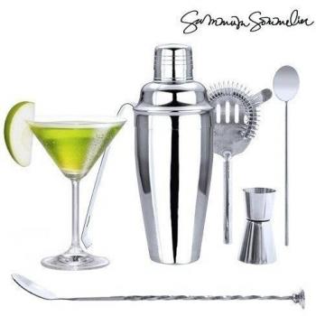 Summum Sommelier Set de Coctelera, Acero Inoxidable, Plateado, 29,5 x 30 x 9,5 cm