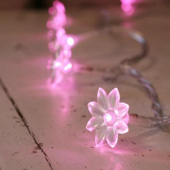 Guirnalda luminosa de 30 girasoles de LEDS de luz rosa de Lights4fun