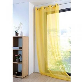 Lovely Casa Monna R61697001VL - Visillo de poliéster, 135 x 260 cm, 100% poliéster, amarillo, 135x260x cm