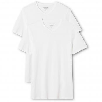 Jack & Jones Basic V-Neck T-Shirt 2-Pack (White, Short Sleeve, Cotton)