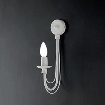 Aplique Provenzal Flamenco 1 Luz Hierro Blanco Shabby Rustic