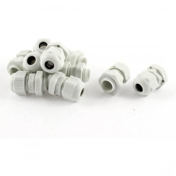 Sourcingmap – ® plástico PG7 3 a 6,5 mm conector impermeable cable Gland 10 piezas blancas.