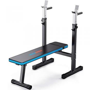 WINNOW Banco de Musculación Ajustable con Estación de Dominada Banco de Levantamiento de Pesas Plegable Gimnasio de Entrenamiento en Casa Banco de Entrenamiento Multiuso