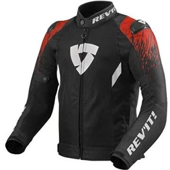 Chaqueta textil de motocicleta REV'IT! Quantum 2 Air Negro-Rojo