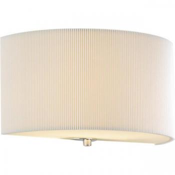 Lámpara de pared empotrada individual Zaragoza color crema con pantalla plisada micro, 1 bombilla