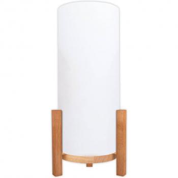 Lámpara de mesa LED Madita, altura 48 cm, natural/blanco, dimmable por sensor táctil, con USB-C y pantalla textil