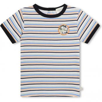 Camiseta de niño de rayas multicolor 100% algodón Carrement Beau - Camiseta De Manga Corta Y30162
