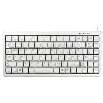 Teclado Compacto Cherry G84-4100 QWERTY USB y PS2, diseño compacto, mecanismo ML, color gris claro