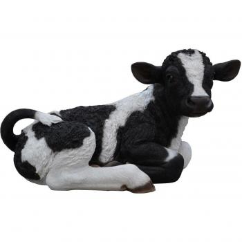 Animales FARMWOOD 3086 30 x 30 x 50 cm tamaño grande la vida real Ternero tumbado adorno para casa y jardín