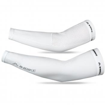 INBIKE Manguitos Ciclismo, Mangas de Brazos Anti-UV UPF 40+ para Unisex, Color Blanco, Talla M