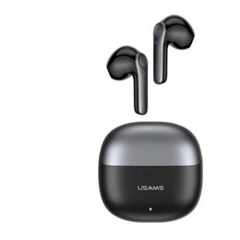 Auriculares Inalámbricos Bluetooth 5.1 Usams TWS con Estuche Negro, Control Táctil y Doble Micrófono (ANC, 6h)