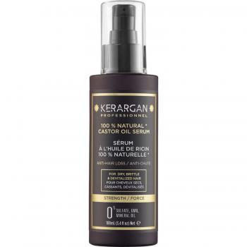 Sérum Capilar Kerargan con Aceite de Ricino 100 ml - Estimula el crecimiento y reduce la caída del cabello - Sin sulfatos, parabenos ni siliconas