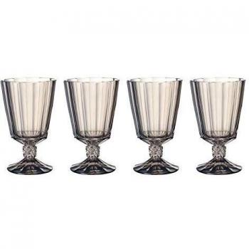 Villeroy & Boch Opéra Smoke Copa de agua, Set de 4, 360 ml, Vidrio de cristal, Transparente/Gris