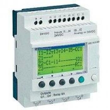 Schneider Electric SR2A101BD Relé Inteligente Compacto Zelio Logic sin Reloj, 10 I O, 24VDC, Monitor