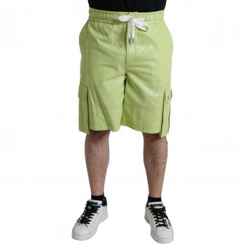 Dolce & Gabbana Light Green Cotton Men Cargo Bermuda Shorts - IT50 | L
