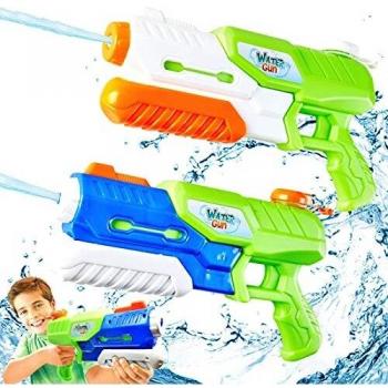 Paochocky Juguetes de Super Pistolas de Agua 1400ml Diversión Potente Chorro de Agua con Alcance de hasta 10m para Verano Piscina Al Aire Libre Jardin Fiesta Batalla de Agua para niños Adultos