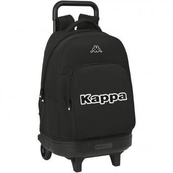Mochila Grande con Ruedas Compact Extraíble Kappa Black 33x45x22cm Safta
