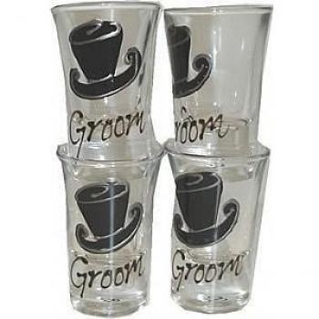 grooms regalo Juego de 4vasos de chupito