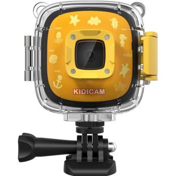 Dragon Touch Kidicam Cámara Deportiva Niños 1080P FHD Cámara Subacuatica 30M Cámara de Acción para Niños 2.0'' Pantalla 3 Juegos Multi Accesorios Juguete Educativo Regalo de Cumpleaño Amarillo