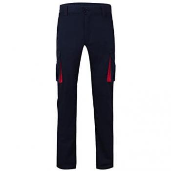Pantalón de Trabajo Velilla Stretch Bicolor Slim Fit 103024S, Elástico, Doble Costura de Seguridad, Multibolsillos