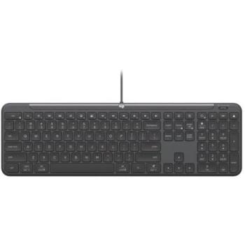 Teclado Logitech Slim Con Cable K620 para Empresas - USB-C - QWERTY - Grafito