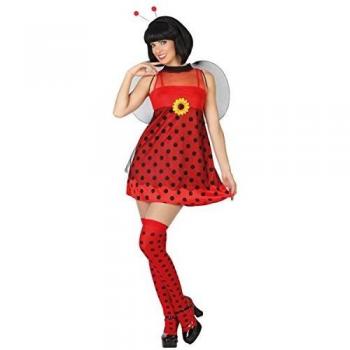 Disfraz de Mariquita para Mujer Adulto con Flor, Talla M