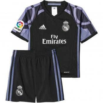 adidas Real Madrid CF 2015/16 3 SMU Mini Conjunto Jugador, niño, Negro/Morado, 3-4 años