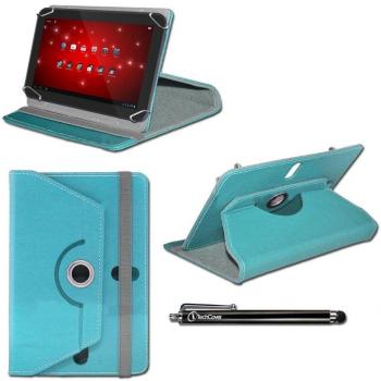 iTechCover® Turquesa Universal Serie Ángulo Múltiples Executive Folio Funda Carcasa Wallet Case Cover Apto Para Asus ZenPad 8 Z380CA Tablet + Lápiz Óptico