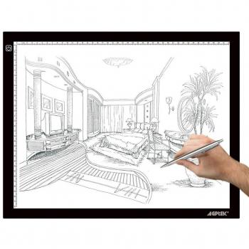 AGPTEK A3 Tableta de Luz, Drawing Pad Ultradelgada, Mesa de Luz de Dibujo LED con Panel Táctil Inteligente y Interfaz USB para Artistas, Dibujo, Animación - 47 cm x 37 cm