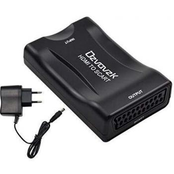 Ozvavzk HDMI a SCART Convertidor HDMI to Euroconector Vídeo Compuesto Estéreo Adaptador para Sky HD BLU Ray DVD PS3.