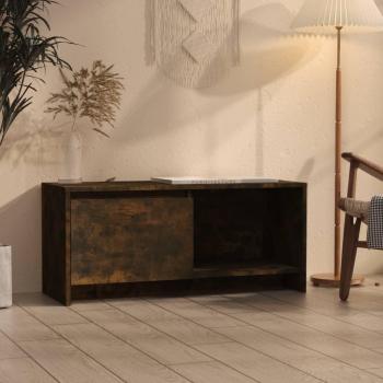 Mueble para TV de madera contrachapada 90x35x40 cm, Mueble de salón, Mueble TV, Mueble televisor, Mesa de TV color roble ahumado