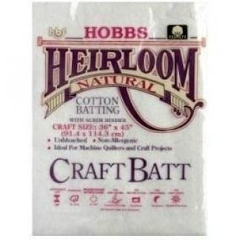 Batting de Algodón Premium Hobbs Heirloom 36 x 45 - Wadding para Manualidades Crema