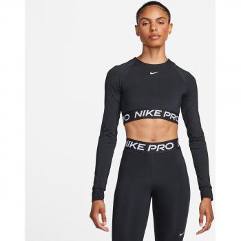 Nike Pro Dri-FIT 365 Crop Top de Manga Larga para Mujer - Negro