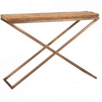 Consola Recibidor Alexandra House Living Madera Hierro 82 x 37 x 112 cm