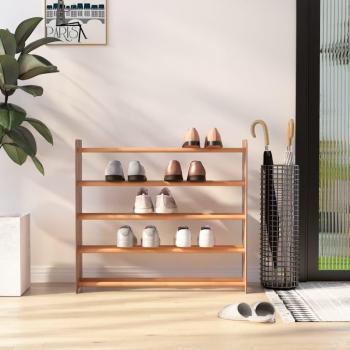 Zapatero de madera contrachapada marrón 90x24x81 cm