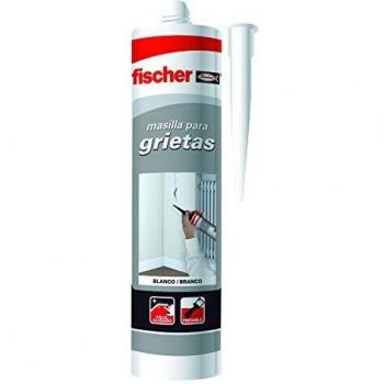 fischer - masilla acrílica gris para relleno de grietas, reparaciones en interiores, pintable, lavable con agua, gran adherencia multimaterial y de fácil aplicación ,300ml