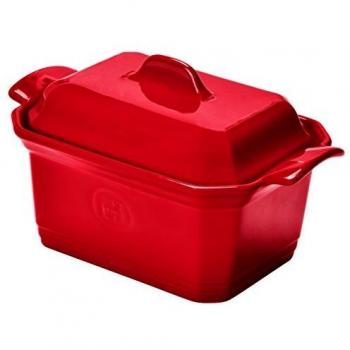 Emile Henry Terrine + Press, Ceramic, Burgundy, 19x12x10 cm