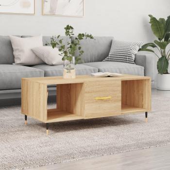 Mesa de centro Sonoma de roble 102x50x40 cm madera multicapa marrón