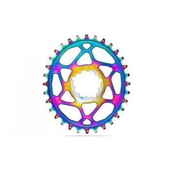 Absolute Black Oval SRAM Direct Mount Boost148 Chainring - PVD Rainbow Finish (3mm Offset) - 34T
