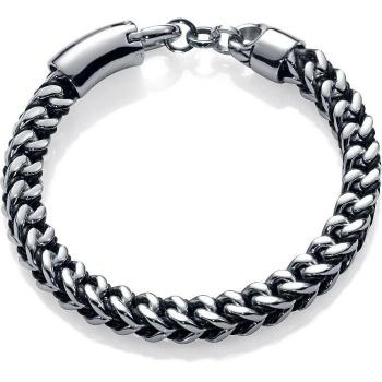 Pulsera Viceroy Beat de acero y piel trenzada negra