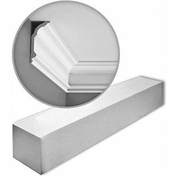 Orac Decor Cornices Mouldings - 7 pieces, 14 m length, C339 luxxus style, Primed White Polyurethane Crown Moulding