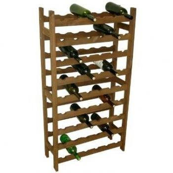 Cantinetta de Madera Maciza Clara para 54 Botellas - Dimensiones 25x65x119 cm