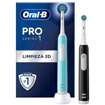 Oral-B Pro1 Duo Pack Cepillos de Dientes Eléctricos Recargables Turquesa + Negro
